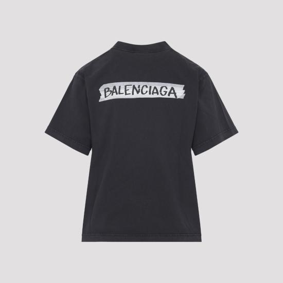  발렌시아가 마스킹 테이프 티셔츠 850990 TTVL61041 BLACK - BALENCIAGA