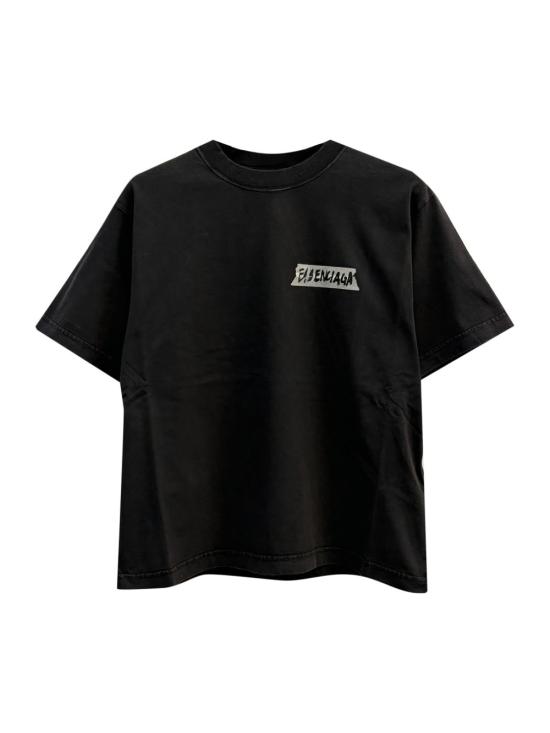  발렌시아가 마스킹 테이프 티셔츠 850990 TTVL61041 BLACK