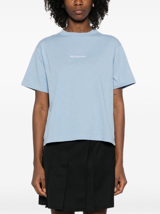  발렌시아가 백 미디엄 핏 티셔츠 850990 TTVJ14773 AZURE - BALENCIAGA