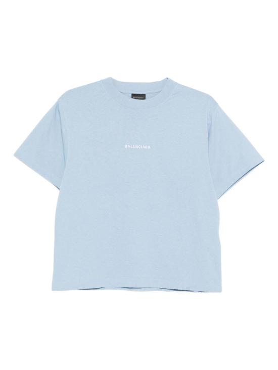  발렌시아가 백 미디엄 핏 티셔츠 850990 TTVJ14773 AZURE