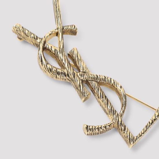  생로랑 오피움 모노그램 브로치 670466 Y15008069 GOLD - SAINT LAURENT