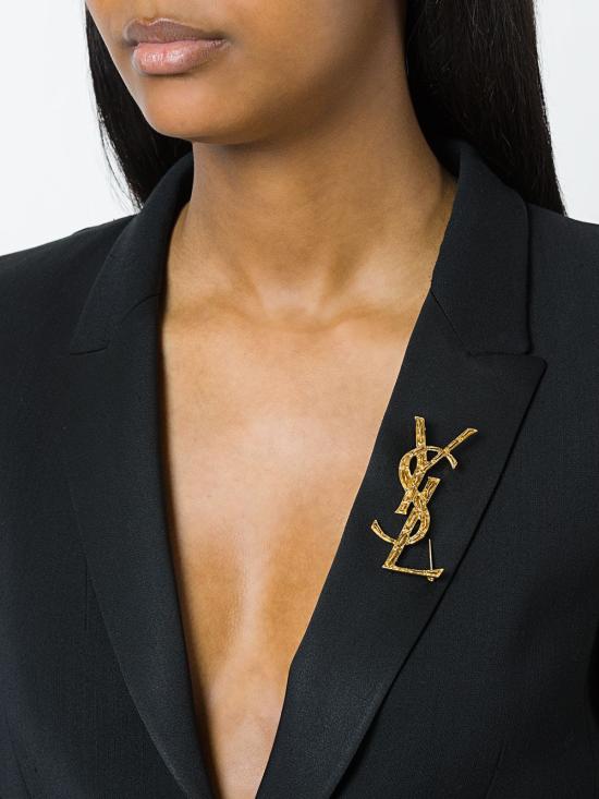  생로랑 YSL 오피움 크로커다일 브로치 470371 Y15008030 GOLD - SAINT LAURENT