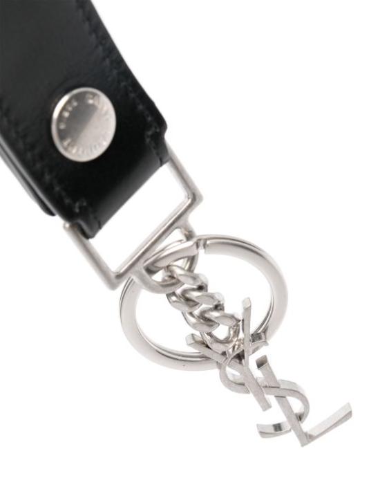  생로랑 모노그램 키링 스무스 레더 518323 0SX0E1000 BLACK - SAINT LAURENT
