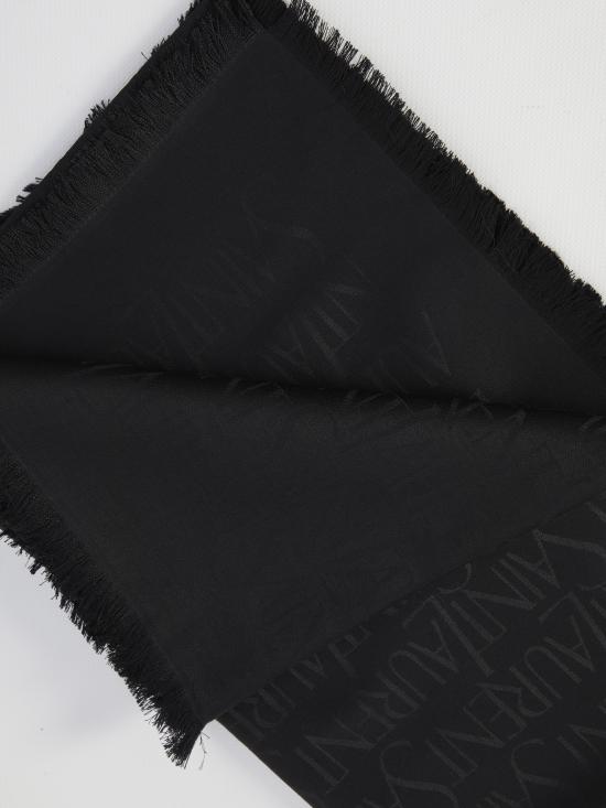  생로랑 라지 스퀘어 실크 울 자카드 스카프 737930 3YN211000 BLACK - SAINT LAURENT