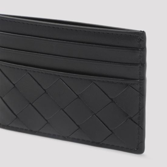  보테가베네타 인트레치아토 크레딧 카드 케이스 796324 VCPP38425 BLACK - BOTTEGA VENETA