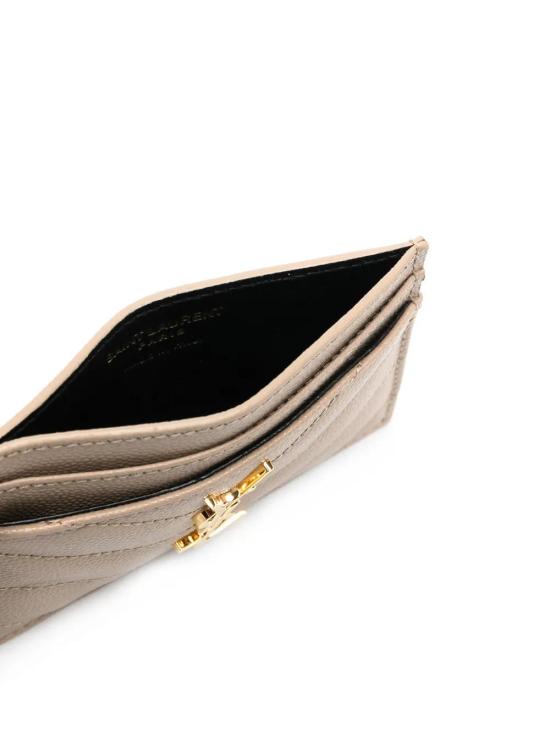  생로랑 카산드라 마틀라세 카드 케이스 423291 BOW012721 BEIGE - SAINT LAURENT