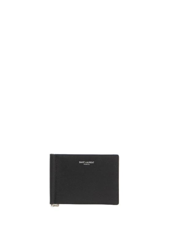  생로랑 그랑 드 뿌드르 엠보스드 레더 빌 클립 지갑 378005 BTY0N1000 BLACK