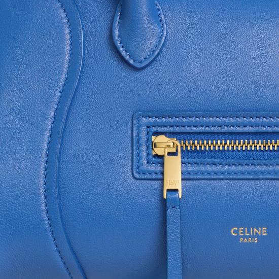  셀린느 스몰 뉴 러기지백 서플 샤이니 램스킨 124213GW2 GFU9 BLUE - CELINE