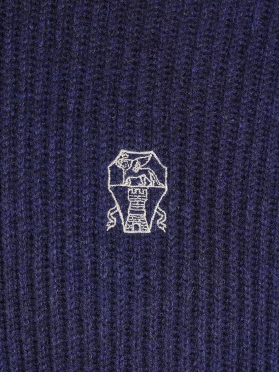26FW 브루넬로 쿠치넬리 립드 니트 집 후드 스웨터 M22704806GCQX13 Blue - BRUNELLO CUCINELLI