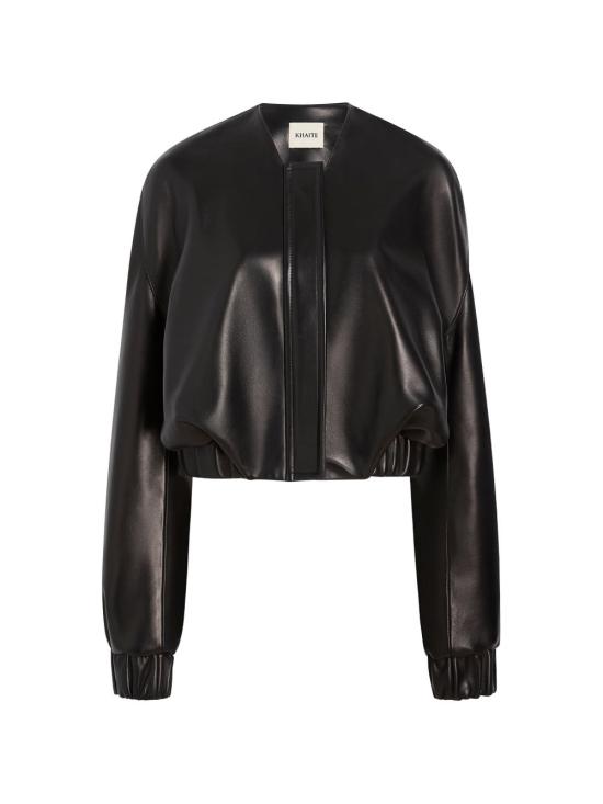 26FW 케이트 나파 레더 크롭 봄버 자켓 62411012 200 BLACK