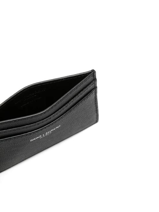 26FW 생로랑 그랑 드 뿌드르 엠보스드 레더 카드 케이스 375946BTY0N 1000 BLACK - SAINT LAURENT
