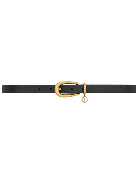 26FW 생로랑 카산드라 참 이롱게이트 버클 씬 벨트 A002NLAAGLS 1000 BLACK