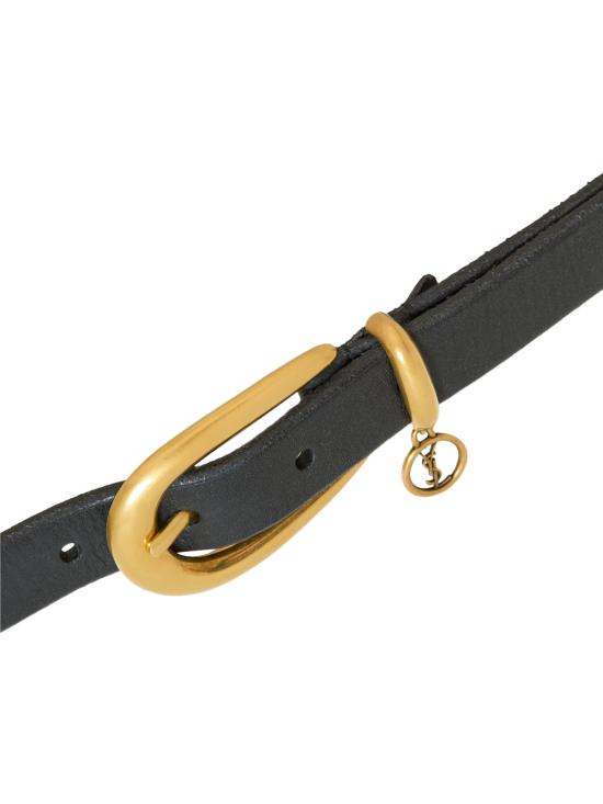 26FW 생로랑 카산드라 참 이롱게이트 버클 씬 벨트 A002NLAAGLS 1000 BLACK - SAINT LAURENT