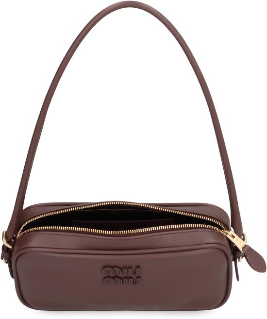 26FW 미우미우 레더 파우치 미우미우 5NE024AF8W F0NBL BROWN - MIU MIU