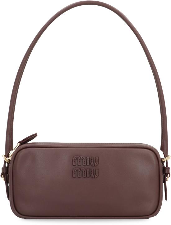 26FW 미우미우 레더 파우치 미우미우 5NE024AF8W F0NBL BROWN - MIU MIU