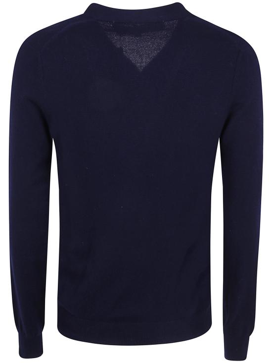26FW 꼼데가르송 V넥 하트 와펜 가디건 AXN008099 2 BLUE - COMME DES GARCONS