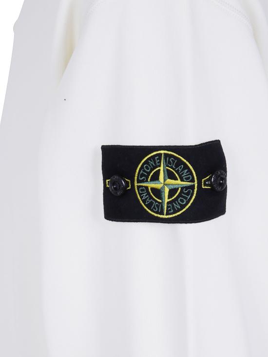 26FW 스톤 아일랜드 오가닉 코튼 플리스 와펜 집업 후드 티셔츠 L2S156100009S0051 V0093 WHITE - STONE ISLAND