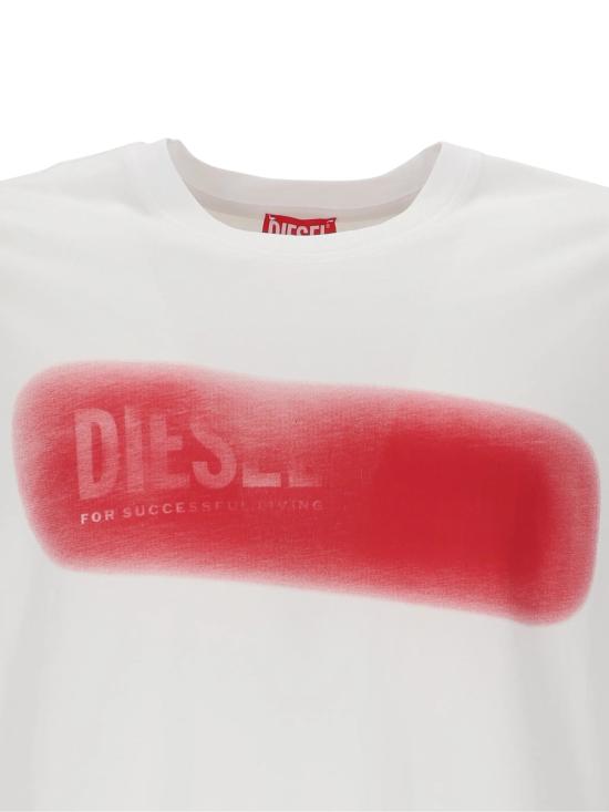 26FW 디젤 반팔 티셔츠 A251210QIAM 100 WHITE - DIESEL
