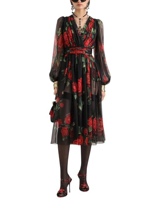 26FW 돌체앤가바나 미디 원피스 F619OTIS134 HN6EJ RED - DOLCE & GABBANA