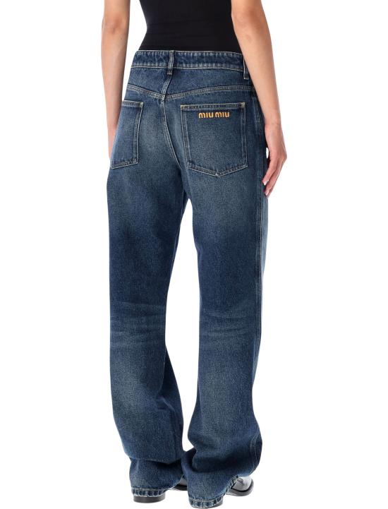 26FW 미우미우 스트레이트 팬츠 GWP5746019 F0008 BLUE - MIU MIU