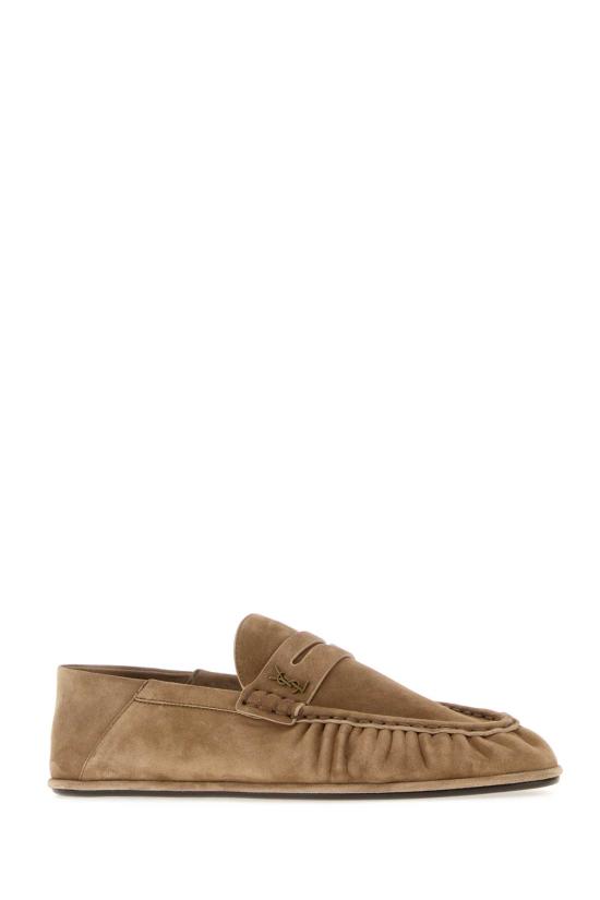 26FW 생로랑 카산드라 스웨이드 로퍼 A006OM27DTT 9741 BEIGE O TAN - SAINT LAURENT