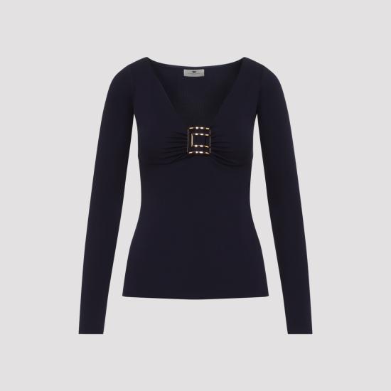 26FW 엘리자베타프랜치 반팔 티셔츠 MD00567E2 H88 BLUE - ELISABETTA FRANCHI