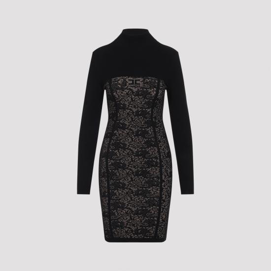26FW 엘리자베타프랜치 미디 원피스 AM27Q66E2 FR9 BLACK - ELISABETTA FRANCHI