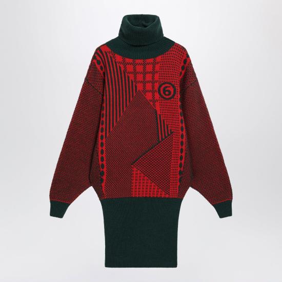26FW MM6 메종마르지엘라 미디 원피스 S62DA0108M13354 002J RED