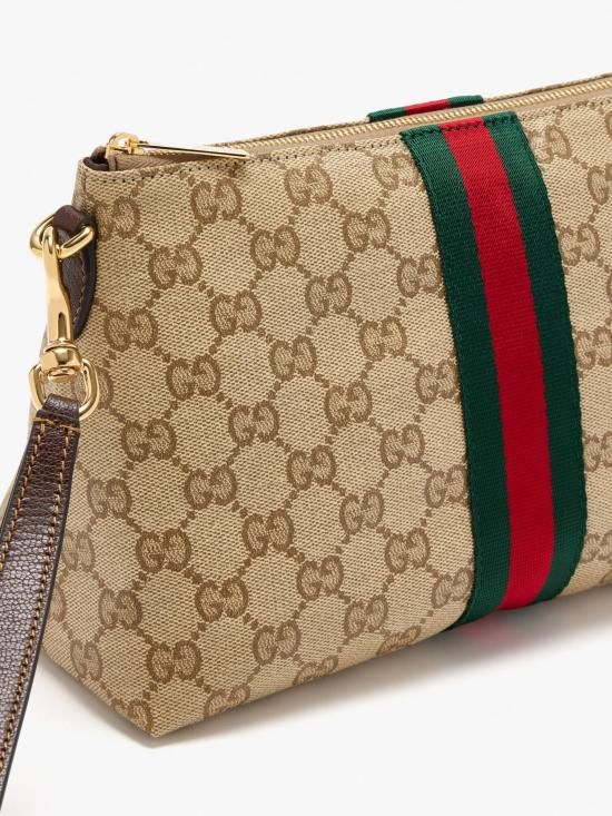 26FW 구찌 웹 디테일 GG 파우치 875821FAF79 8547 BROWN - GUCCI