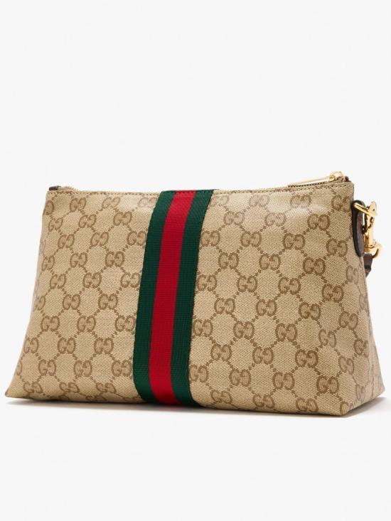 26FW 구찌 웹 디테일 GG 파우치 875821FAF79 8547 BROWN - GUCCI