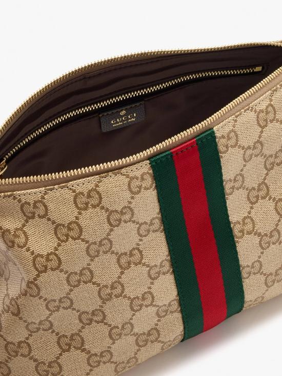 26FW 구찌 웹 디테일 GG 파우치 875821FAF79 8547 BROWN - GUCCI