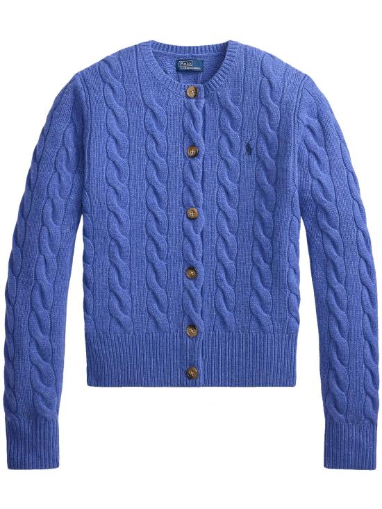 26FW 폴로 랄프로렌 로고 자수 크루넥 가디건 211972104 501 BLUE