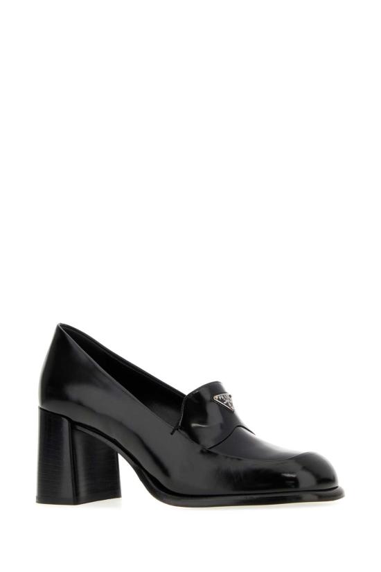 26FW 프라다 브러쉬드 가죽 힐 로퍼 브러쉬드 가죽 힐 로퍼 1D707OF065P39 F0002 BLACK - PRADA