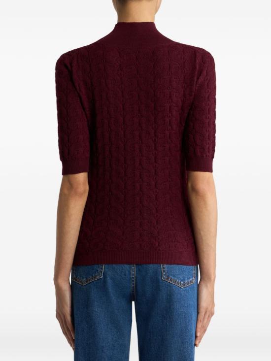26FW 에트로 반팔 티셔츠 WRKE0416AU11ZR0369 BURGUNDY - ETRO