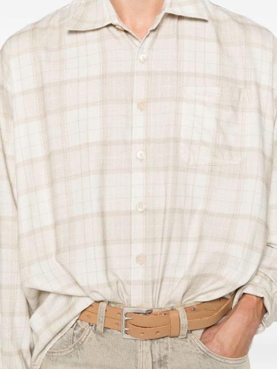 26FW 아워레가시 버로우드 체크 셔츠 M4262BSCSTELLACHECKPRINT Beige - OUR LEGACY