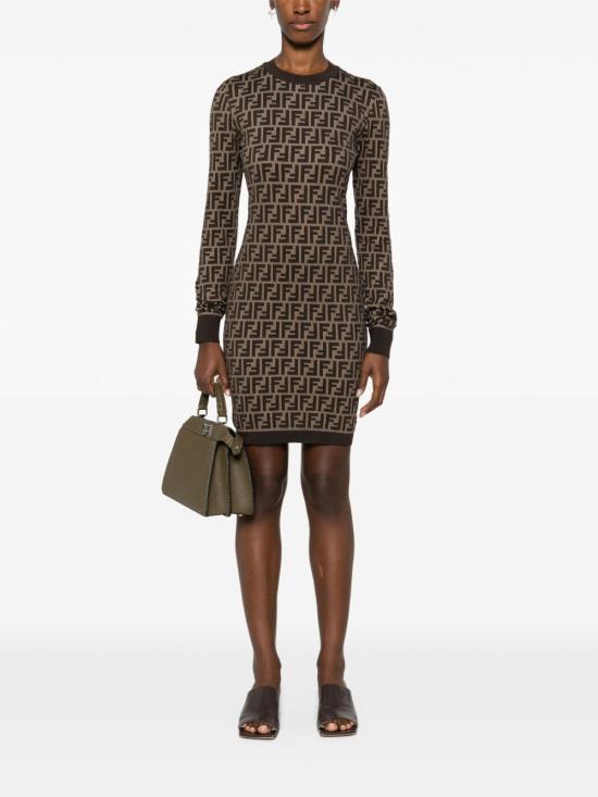26FW 펜디 미디 원피스 FZDC83ASJTF0GGE Brown - FENDI