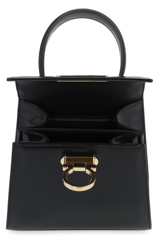  살바토레 페라가모 가방 페라가모 아이코닉 카프 레더 핸드백 블랙 - SALVATORE FERRAGAMO
