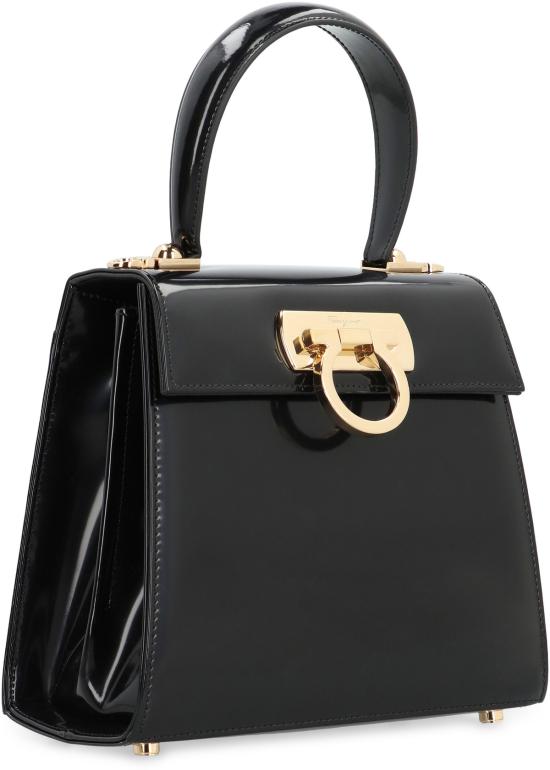  살바토레 페라가모 가방 페라가모 아이코닉 카프 레더 핸드백 블랙 - SALVATORE FERRAGAMO