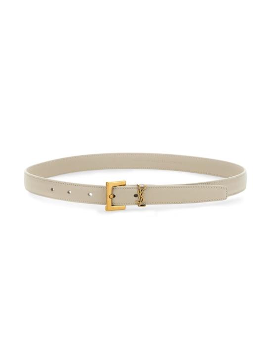 26FW 생로랑 카산드라 씬 스퀘어 버클 벨트 554465 BOO0W9207 BEIGE - SAINT LAURENT