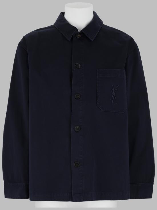 26FW 생로랑 코튼 카산드라 오버셔츠 861004 Y04VD5109 BLUE