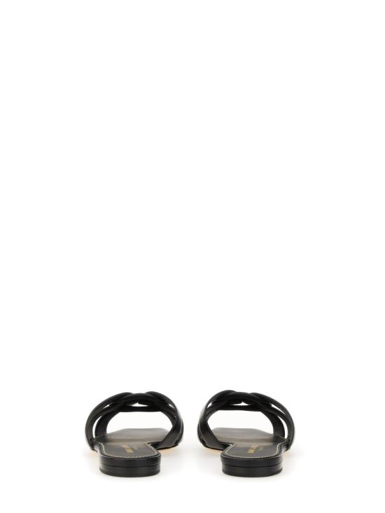 26FW 생로랑 스무스 레더 트리뷰트 플랫 뮬 571952 BDA001000 BLACK - SAINT LAURENT