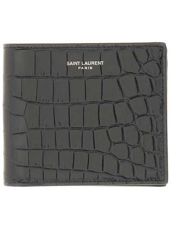 26FW 생로랑 로고 이스트/웨스트 반지갑 396307 DZEDE1000 BLACK - SAINT LAURENT