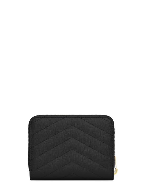 26FW 생로랑 그랑 드 뿌드르 엠보스드 레더 카산드라 마틀라세 컴팩트 지퍼 어라운드 지갑 668288 BOW011000 BLACK - SAINT LAURENT