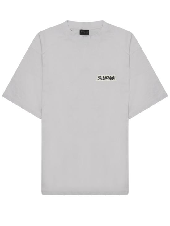26FW 발렌시아가 마스킹 테이프 티셔츠 미디움 핏 764235 TTVL69012 WHITE