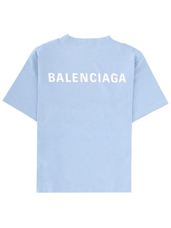 26FW 발렌시아가 백 미디엄 핏 티셔츠 850990 TTVJ14773 AZURE - BALENCIAGA
