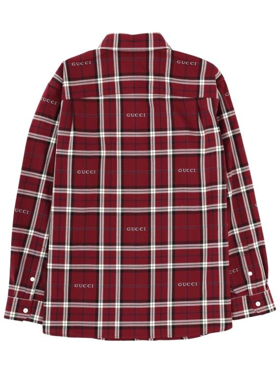 26FW 구찌 타르탄 코튼 자카드 셔츠 852895 ZAUAC6013 BORDEAUX - GUCCI
