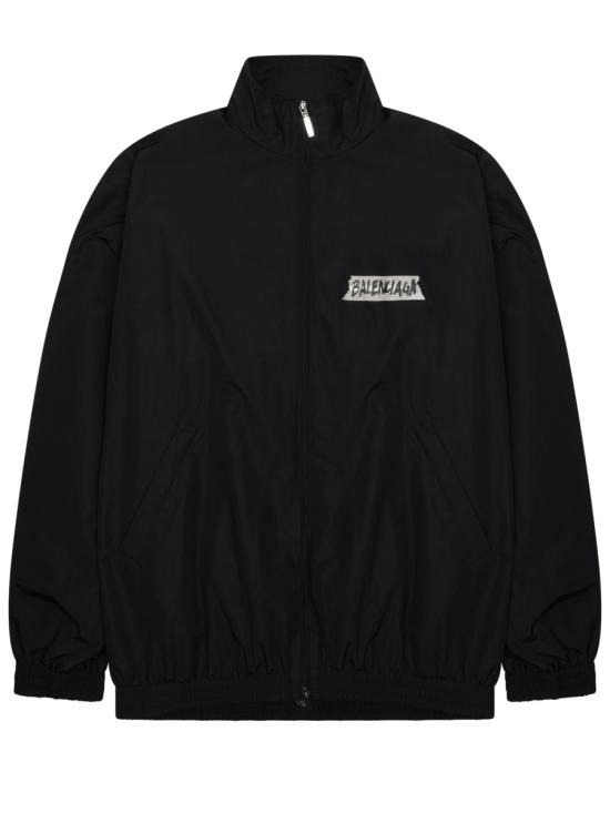 26FW 발렌시아가 마스킹 테이프 미디엄 핏 트랙수트 재킷 857713 TPQ381000 BLACK