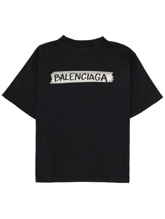 26FW 발렌시아가 마스킹 테이프 티셔츠 850990 TTVL61041 BLACK - BALENCIAGA