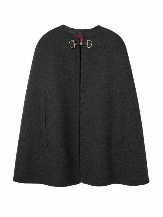 26FW 구찌 홀스빗 실크 울 케이프 852796 ZAQW01179 GREY