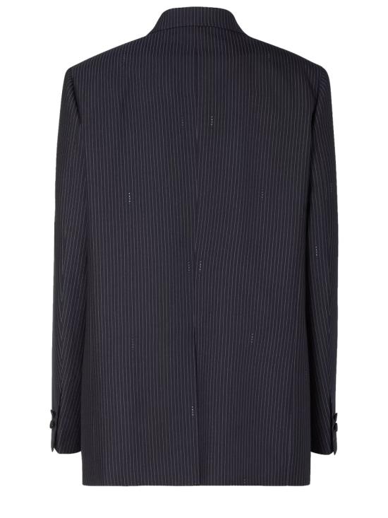 26FW 펜디 핀스트라이프 울 블레이저 FJ7685 AW7IF0QG3 BLUE - FENDI